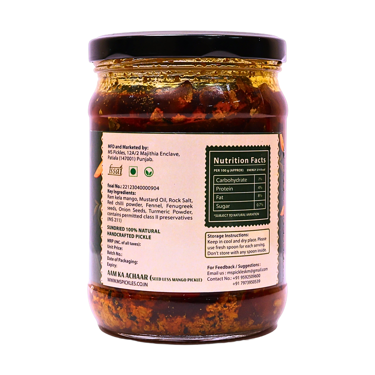 Homemade Aam Ka Achaar (Seedless) – Tangy Mango Pickle