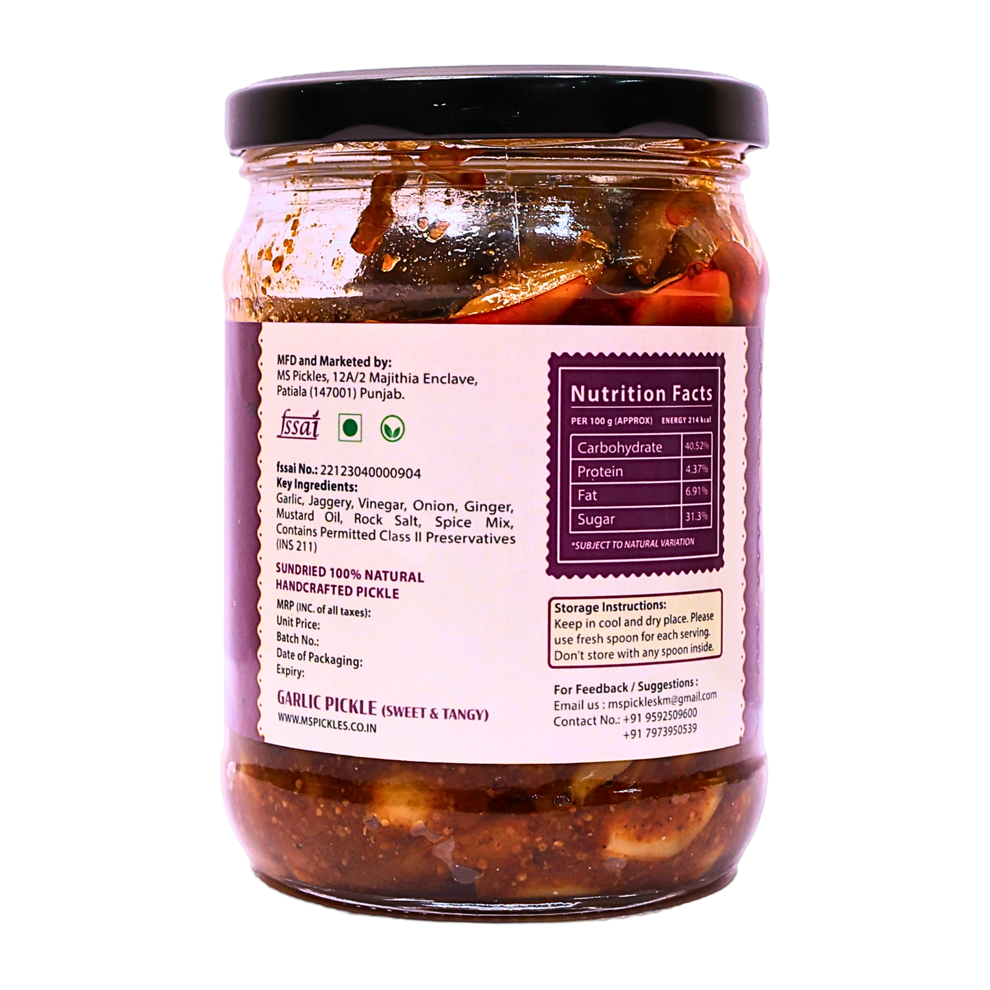 Homemade Garlic Pickle (Sweet & Tangy)
