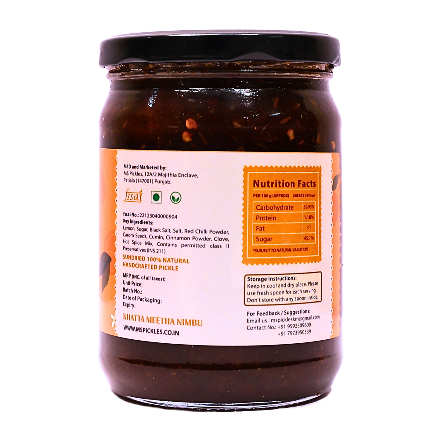 Khatta Meetha Nimbu (Lemon Pickle)