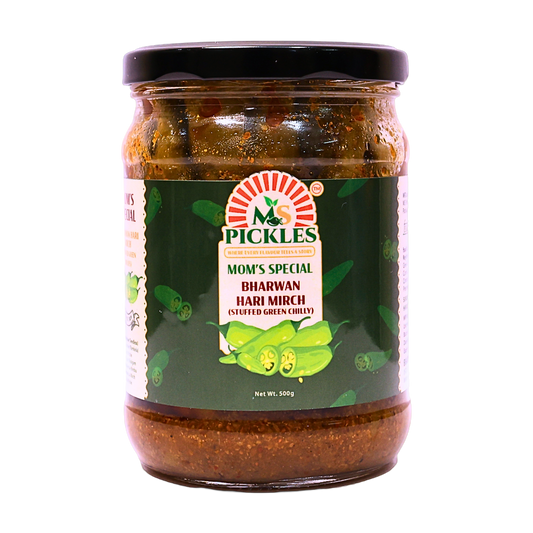 Homemade Bharwan Hari Mirch (Stuffed Green Chilli)