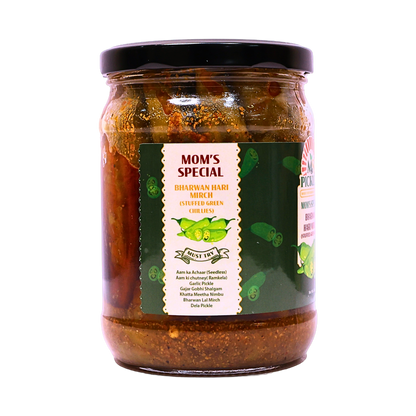Homemade Bharwan Hari Mirch (Stuffed Green Chilli)