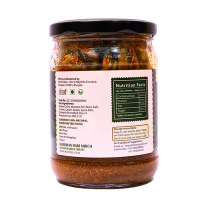 Homemade Bharwan Hari Mirch (Stuffed Green Chilli)