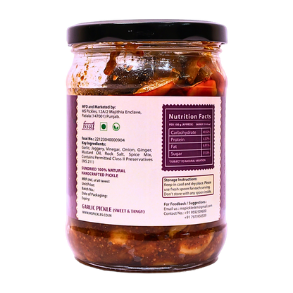 Homemade Garlic Pickle (Sweet & Tangy)