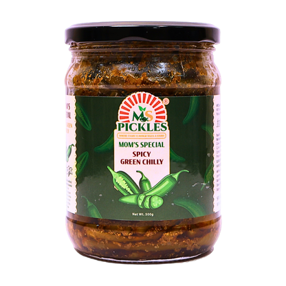 Homemade Spicy Green Chilli Pickle
