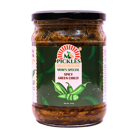 Homemade Spicy Green Chilli Pickle